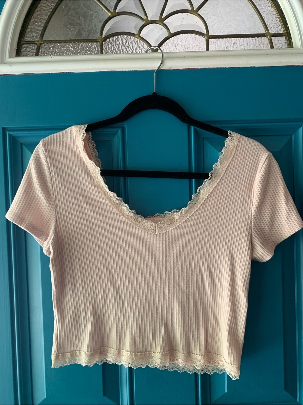 Aeropostale Light Pink Lace
Trim Tee